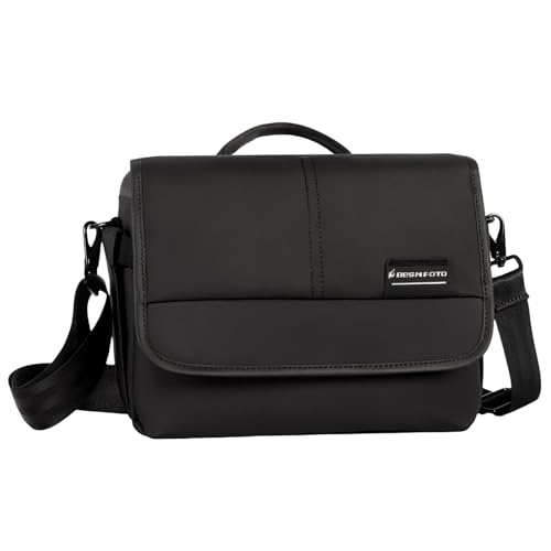 Besnfoto Camera Bag Small DSLR Camera Shoulder Bag for Photographer Waterproof Messenger Bag Crossbody Case Compatible with Canon Sony Nikon - color: Black, size: Medium