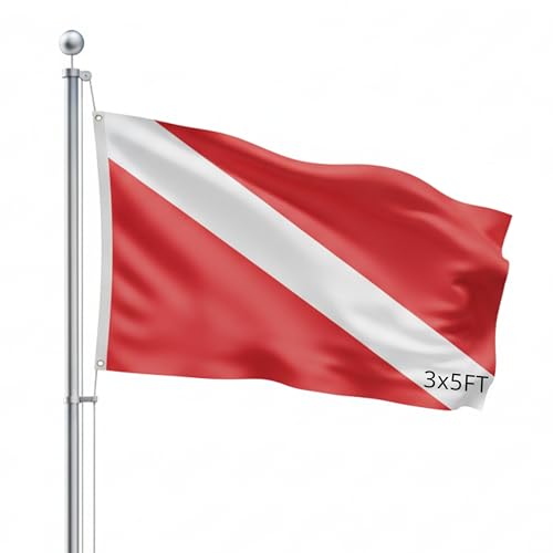 SSK® Diver Down Outdoor Flag - Large 3' x 5', Weather-Resistant Polyester - color: Diver