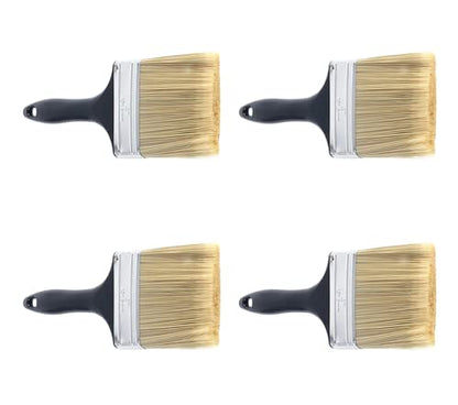 4 inch Flat Paint Brushes,Professional Paint Tools - color: Black 4 Pack