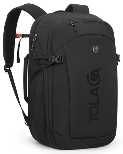 Tolaccea Travel Laptop Backpack 32L Carry on Daypack for Work Business - color: Black