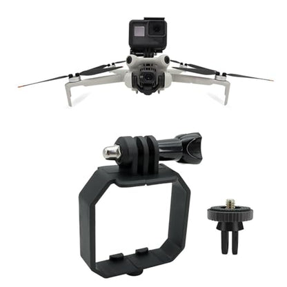 Mini 4 Pro Drone Camera Mount Top Carry Extension Bracket with 1/4 Screw Tripod Mount Adapter Compatible for DJI Mini 4 Pro/Mini 3 Pro/Mini 3 Drone Accessories for Action Camera/LED Flight Light