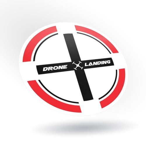 Drone Landing Pad Case Decal Sticker – 5.5" Vinyl – Choose Color/Design – FPV & DJI Case Marker – Weatherproof UV-Printed by KCD (Classic Circle, Red/Black on White) - color: Red/Black on White, style: Classic Circle