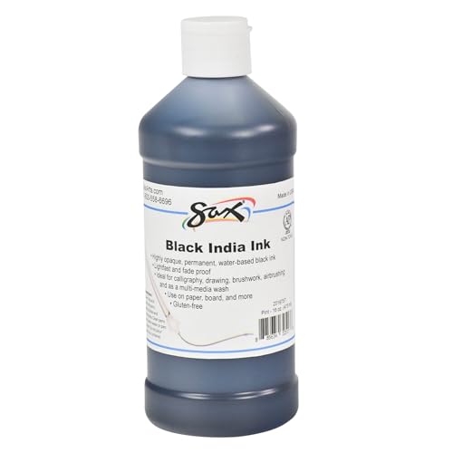 Sax Black India Ink, 1 Pint, Black