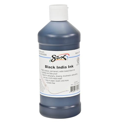 Sax Black India Ink, 1 Pint, Black