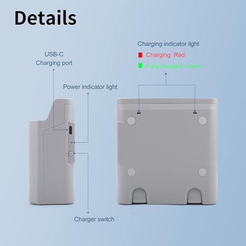 Air 3 Upgraded Dual Charger Box Compatible with DJI Air 3, Air 3S Battery