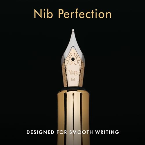 Wordsworth & Black Mini Pocket Fountain Pen for Writing, Medium Nib, Gold - color: Gold