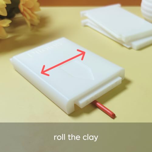 Pitoies Polymer Clay Roller Guide with Adjustable Dual-Size Plates – Create Even Clay Strips & Snakes for Crafting, DIY & Earring Tools, Fast & Easy to Use