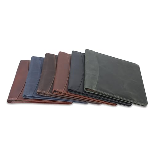 Heavy Duty Buffalo Leather Legal Pad Portfolio Organizer - Black - color: Black