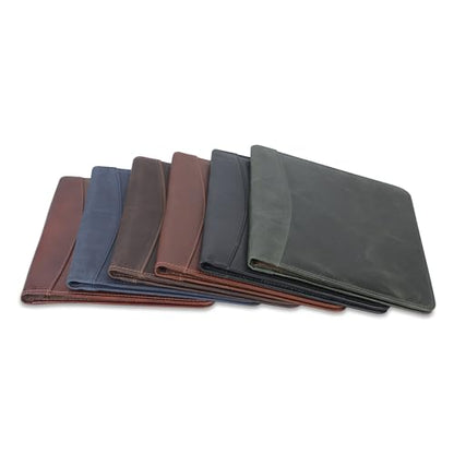 Heavy Duty Buffalo Leather Legal Pad Portfolio Organizer - Black - color: Black