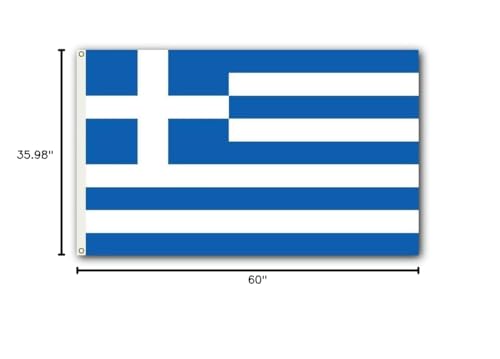 SSK® Greece Outdoor Flag - Large 3' x 5', Weather-Resistant Polyester - color: Greece