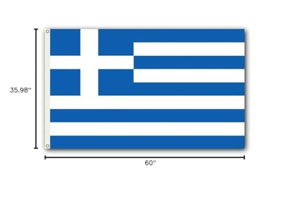 SSK® Greece Outdoor Flag - Large 3' x 5', Weather-Resistant Polyester - color: Greece