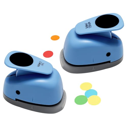 2‑Pcs Circle Hole Paper Punch Set, Puncher Cutting Diameter 3/4‑inch,1‑inch - size: 2 SMALL SIZE