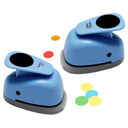 2‑Pcs Circle Hole Paper Punch Set, Puncher Cutting Diameter 3/4‑inch,1‑inch - size: 2 SMALL SIZE