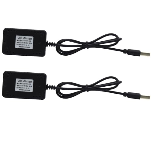 Blomiky 2 Pack 11.1V 2000mA XH-4P Plug USB Charge Cable for 3S Lipo Battery /11.1V 2A USB 2
