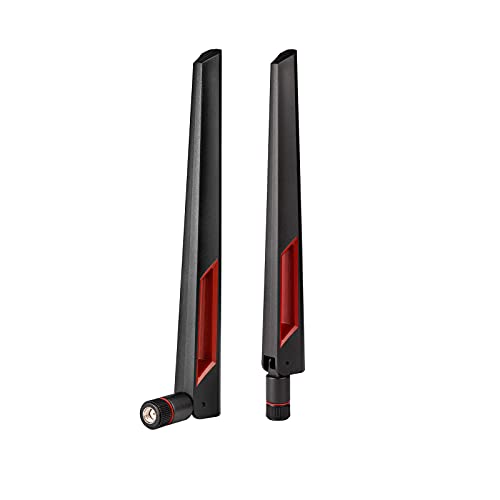 Superbat WiFi Antenna with RP-SMA Male Connector, 2.4GHz 5GHz 5.8GHz Dual Band Antenna for PCI-E WiFi Network Card USB Wireless Camera Router Hotspot etc. 2pcs - color: 2-pack Short wifi antenna