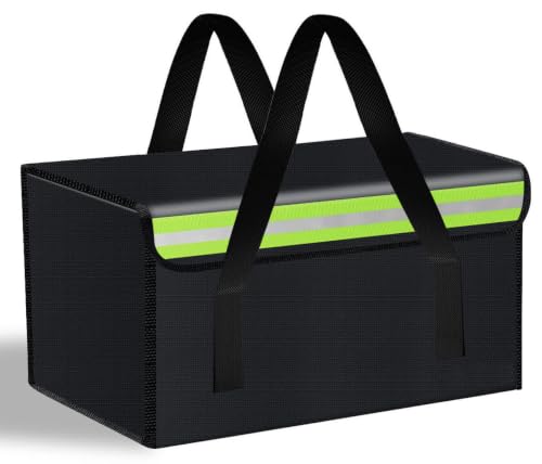 14.18"x7.88"x7.88" Lipo Safe Bag Fireproof Bag for Lipo Battery Pack Storage Charging Transport,Home Office Travel Fireproof Safe Storage for Cash Valuables Jewelry Passport Power bank Lipo Battery - size: 360*200*200mm