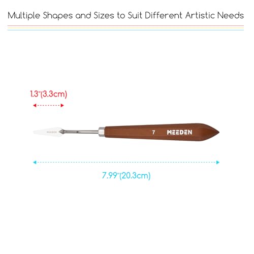 MEEDEN Artist Palette Painting Knife: 7.99" Flexible Stainless Steel, #7 - style: #7