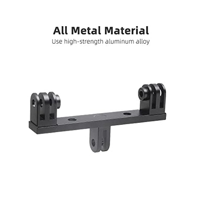 Aluminum Dual Mount,Twin Adapter Mount Compatible with GoPro Hero 13 12 11 10 9 8 7 6 5 Black,APEMAN/AKASO/DJI Omso Action 5 pro/4/3/2 and More