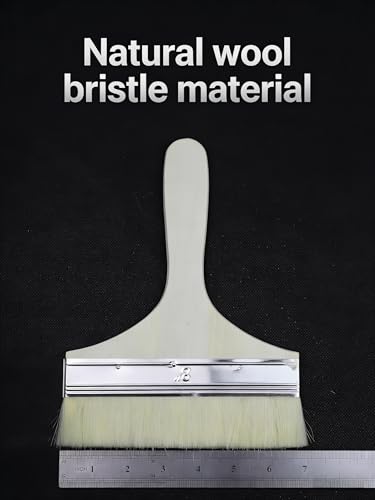 Flat Artist Brush, 8-Inch Wool Bristle for Oil & Acrylic