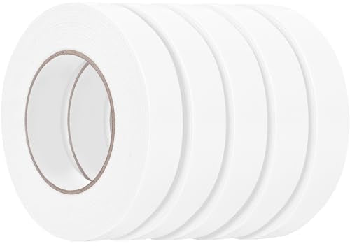 Double Sided Foam Tape 1In x 16.5FT 5 Pack, Mounting Tape Heavy Duty, Strong Adhesive Weatherproof Seal Strips for DIY Craft Picture Poster, Car & Gap Filling Mountings, Home Office Decor (White) - color: White, size: 1 In x 16.5 FT -5P