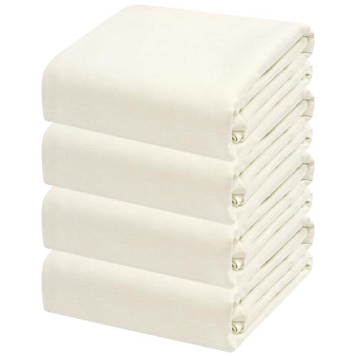 4 Pack Flaxen Waterproof Polyester Drop Cloths, 4 X 12 FT - color: Flaxen, size: 4 x 12 ft