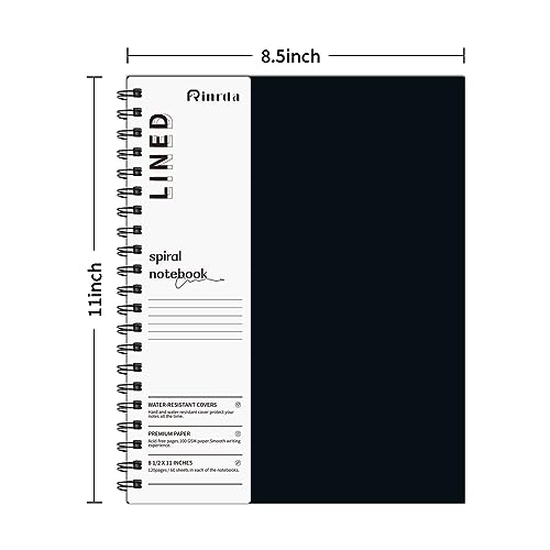 Large Lined Notebook Spiral Notebook 8.5" x 11"-4 Pack LINED Notebook 7mm Ruled Hardcover Notebook 120 Pages 100 GSM Thick Paper Notebook Hardcover Journal for School, Office,Study and Notes - size: A4, style: LINED NOTEBOOK