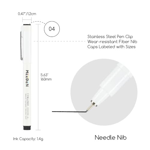 MEEDEN Micro Fineliner Drawing Pens: 0.4mm Needle Nib, 6 Pack, Black Ink - style: 0.4mm Needle Nib