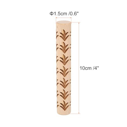 HARFINGTON Wood Clay Roller 4" Grass Pattern Rolling Pins Wood Rollers Pottery Tools Wood Grain Texture Rollers for Clay Baking Dough Playdough DIY - style: Grass