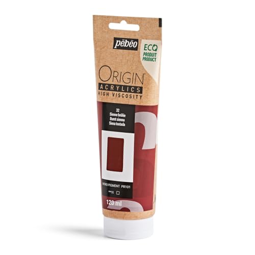 PEBEO Origin Acrylics 120ml Matte Acrylic Paint, Burnt Sienna - color: Burnt Sienna