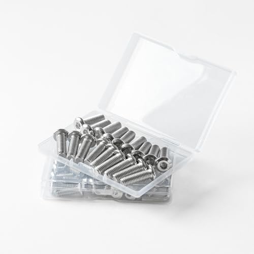 M3 x 4mm (50 Pack) Metric Flat Head Hex Socket Cap Screws Bolts, 304 Stainless Steel 18-8, Hex Drive, Bright Finish, Fully Machine Thread - size: M3 x 4