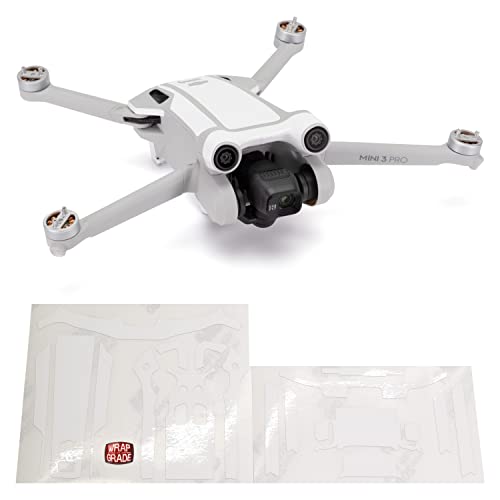 WRAPGRADE Skin Stickers Compatible with DJI Mini 3 Pro | Accent Color (Racing White) - color: Racing White
