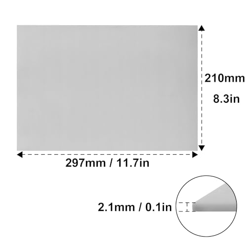 4 Pack A4 Rubber Stamp Sheets for Artistic Stamp Creations, 8.5 x 11 Inch Soft Light Gray Rubber Stamp Sheets for Laser Engraving Machine, Elevate Your DIY Projects with Precise, by KUKLIPJIM