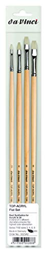 da Vinci Brushes 7182 Flat (Sizes 2,4,6,8) Artist Brush Set, Black 4 - style: Top Acryl Synthetic Flat Test Set