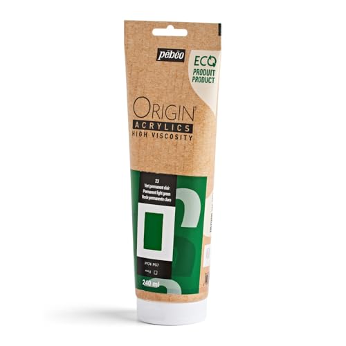 PEBEO Origin 240ml Acrylic Paint, Permanent Light Green - color: Permanent Light Green