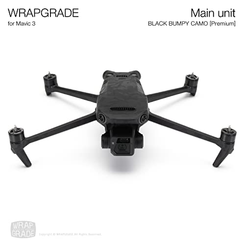 WRAPGRADE Full Skin Stickers for DJI Mavic 3 / Mavic 3 Classic (BLACK BUMPY CAMO) - color: Black Bumpy Camo