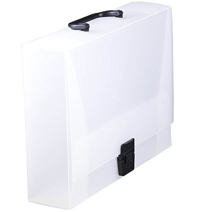 JAM PAPER Plastic Portfolio Briefcase with Handles - Wide - 12 3/4 x 9 1/2 x 3 - Clear - Sold Individually