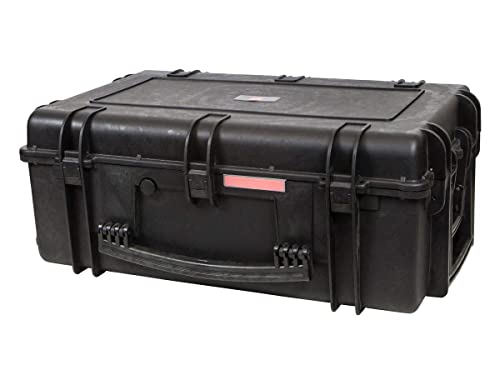 Monoprice Weatherproof Hard Case - 33 x 22 x 13 Inches, With Wheels and Customizable Foam, Shockproof, IP67, Ultraviolet And Impact Resistant Material, Black - Pure Outdoor Collection - color: Black, size: 111 Liter