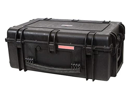 Monoprice Weatherproof Hard Case - 33 x 22 x 13 Inches, With Wheels and Customizable Foam, Shockproof, IP67, Ultraviolet And Impact Resistant Material, Black - Pure Outdoor Collection - color: Black, size: 111 Liter