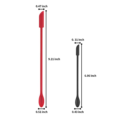 Cuttte 2pcs Mini Makeup Spatula Silicone Skincare Spatula Set for Cosmetic