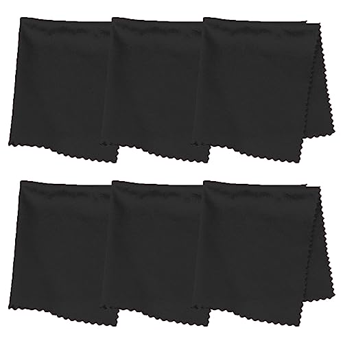Purity Microfiber Lens Cleaning Cloth - Machine Washable, Lint-Free Ultra-Fine Microfiber Cloth- Cleans Eyeglasses, Screens, Lenses, Phones and Other Delicate Surfaces (Pack of 6, Black) - color: Black