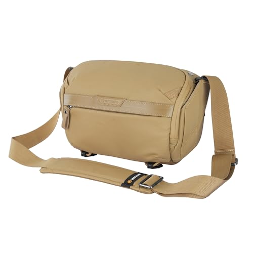 VANGUARD VEO Metro S4L Camera & Everyday Shoulder Bag (Beige) – Fits Mirrorless/DSLR + 2 Lenses, 8.3" Tablet Storage, Top-Access Design, Travel-Ready - color: Beige, size: 4L