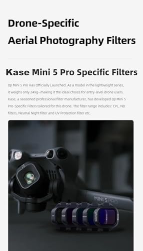 Kase Optical Glass Filter Compatible with Drone DJI Mini 5 Pro (ND16) - style: ND16