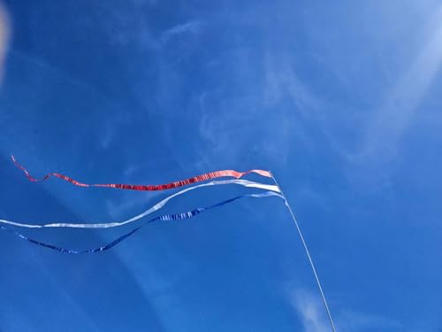 EEZ RV Products 25' Combination Three Colors (Red White Blue) Streamer, Great for RVing, Boondocking, Backyard Windsock