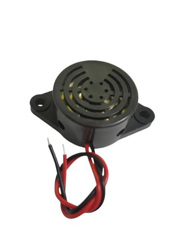 DC 3-24V 100dB Active Piezo Electronic Buzzer Beep Tone Alarm Ringer Continous Sound SFM-27-W ,Black 6Pcs