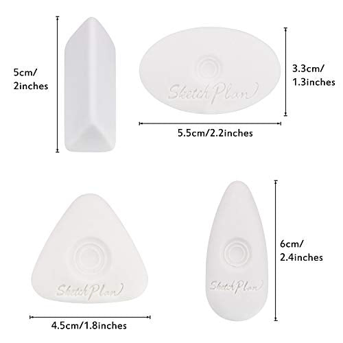 Outus Cube Erasers with Grip Different Shape Eraser Vinyl White Eraser for Art Drawing Writing Sketching (8)