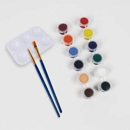 LNAUJS 8 Pack Plastic Paint Tray Palettes, 6 Well Rectangular Palette, Watercolor or DIY Craft Paint Supplies