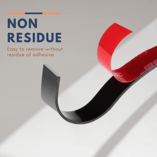 Black Double Sided Foamided Foam Tape, 2 in x 10 ft Waterproof Adhesive - size: 2" × 10ft