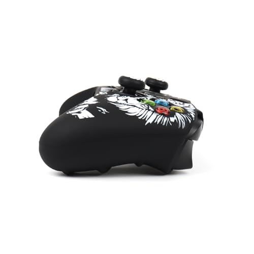 Lion Skin Compatible with Xbox Series X Wireless Controller, RALAN Protector Case， Customised Thumb Grips Cap - color: Lion Black White