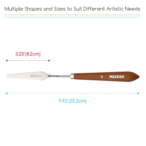 MEEDEN Artist Spatula Painting Knife: 9.92" Flexible Stainless Steel, #6 - style: #6