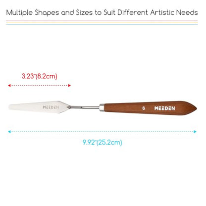 MEEDEN Artist Spatula Painting Knife: 9.92" Flexible Stainless Steel, #6 - style: #6